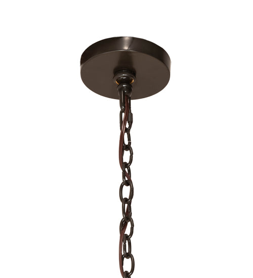 Meyda Lighting Loxley 60" 20-Light Timeless Bronze Chandelier With Frosted Amber Shade Glass