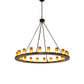Meyda Lighting Loxley 60" 20-Light Timeless Bronze Chandelier With Frosted Amber Shade Glass