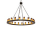 Meyda Lighting Loxley 60" 20-Light Timeless Bronze Chandelier With Frosted Amber Shade Glass
