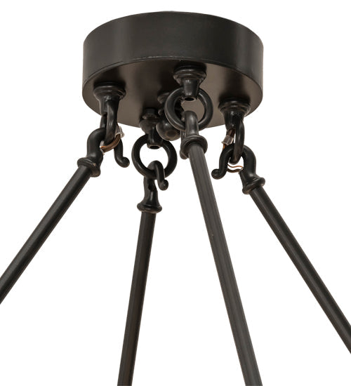 Meyda Lighting Loxley 60" 20-Light Timeless Bronze Chandelier With Frosted Clear Shade Glass