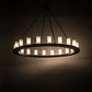 Meyda Lighting Loxley 60" 20-Light Timeless Bronze Chandelier With Frosted Clear Shade Glass