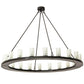 Meyda Lighting Loxley 60" 20-Light Timeless Bronze Chandelier With Frosted Clear Shade Glass