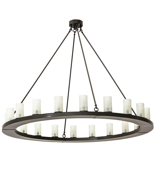Meyda Lighting Loxley 60" 20-Light Timeless Bronze Chandelier With Frosted Clear Shade Glass