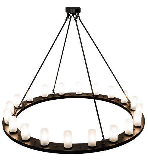Meyda Lighting Loxley 60" 20-Light Timeless Bronze Chandelier With Frosted Clear Shade Glass