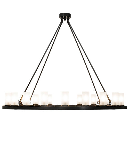 Meyda Lighting Loxley 60" 20-Light Timeless Bronze Chandelier With Frosted Clear Shade Glass