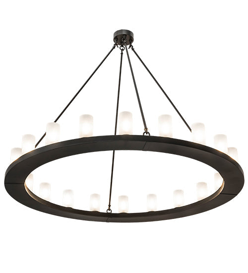 Meyda Lighting Loxley 60" 20-Light Timeless Bronze Chandelier With Frosted Clear Shade Glass