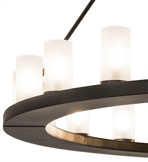 Meyda Lighting Loxley 60" 20-Light Timeless Bronze Chandelier With Frosted Clear Shade Glass