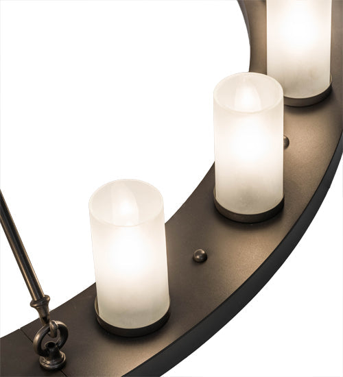 Meyda Lighting Loxley 60" 20-Light Timeless Bronze Chandelier With Frosted Clear Shade Glass
