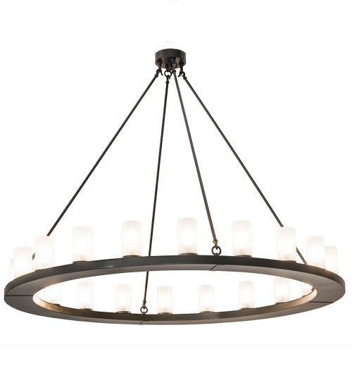 Meyda Lighting Loxley 60" 20-Light Timeless Bronze Chandelier With Frosted Clear Shade Glass