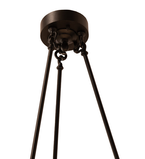 Meyda Lighting Loxley 60" 21-Light Textured Black Chandelier With Frosted Clear Shade Glass