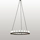 Meyda Lighting Loxley 60" 21-Light Textured Black Chandelier With Frosted Clear Shade Glass
