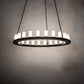 Meyda Lighting Loxley 60" 21-Light Textured Black Chandelier With Frosted Clear Shade Glass