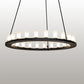 Meyda Lighting Loxley 60" 21-Light Textured Black Chandelier With Frosted Clear Shade Glass