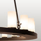 Meyda Lighting Loxley 60" 21-Light Textured Black Chandelier With Frosted Clear Shade Glass