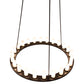 Meyda Lighting Loxley 60" 21-Light Textured Black Chandelier With Frosted Clear Shade Glass