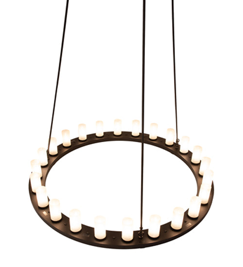 Meyda Lighting Loxley 60" 21-Light Textured Black Chandelier With Frosted Clear Shade Glass