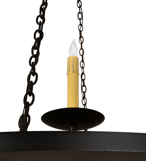 Meyda Lighting Loxley 60" 24-Light 2-Tier Textured Black Chandelier With Ivory Faux Candlelight