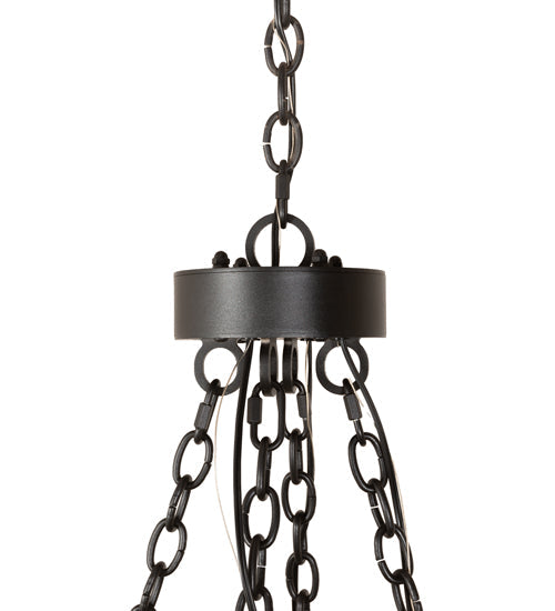 Meyda Lighting Loxley 60" 24-Light 2-Tier Textured Black Chandelier With Ivory Faux Candlelight