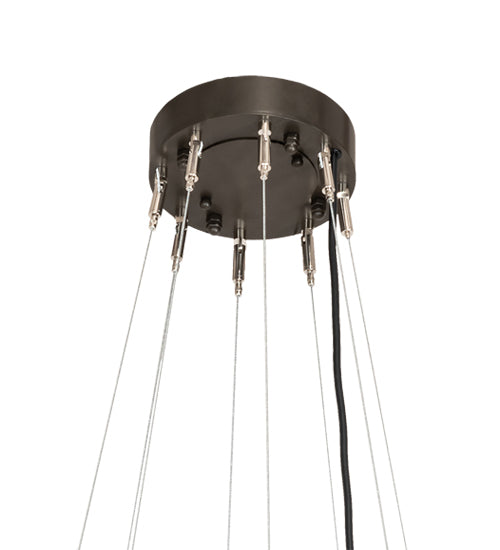 Meyda Lighting Loxley 60" 24-Light English Brown Chandelier With White Statuario Idalight Shade