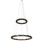 Meyda Lighting Loxley 60" 24-Light English Brown Chandelier With White Statuario Idalight Shade