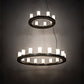 Meyda Lighting Loxley 60" 24-Light English Brown Chandelier With White Statuario Idalight Shade