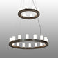 Meyda Lighting Loxley 60" 24-Light English Brown Chandelier With White Statuario Idalight Shade
