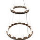 Meyda Lighting Loxley 60" 24-Light English Brown Chandelier With White Statuario Idalight Shade