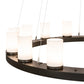 Meyda Lighting Loxley 60" 24-Light English Brown Chandelier With White Statuario Idalight Shade