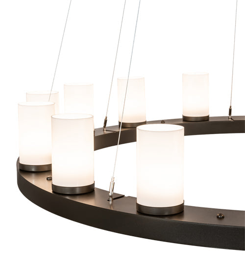 Meyda Lighting Loxley 60" 24-Light English Brown Chandelier With White Statuario Idalight Shade