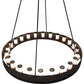 Meyda Lighting Loxley 60" 24-Light Textured Black & Costello Escabroso Chandelier With White Frosted Shade Glass