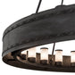 Meyda Lighting Loxley 60" 24-Light Textured Black & Costello Escabroso Chandelier With White Frosted Shade Glass
