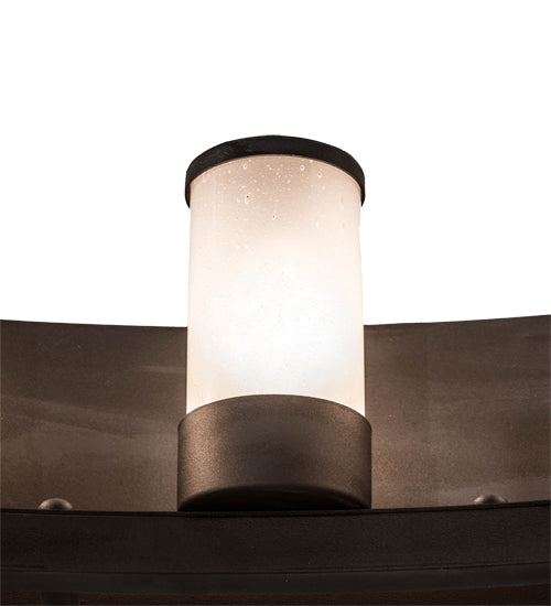 Meyda Lighting Loxley 60" 24-Light Textured Black & Costello Escabroso Chandelier With White Frosted Shade Glass