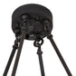 Meyda Lighting Loxley 60" 24-Light Textured Black & Costello Escabroso Chandelier With White Frosted Shade Glass