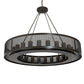 Meyda Lighting Loxley 60" 24-Light Timeless Bronze Golpe Chandelier With Amber Frosted Shade Glass