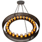 Meyda Lighting Loxley 60" 24-Light Timeless Bronze Golpe Chandelier With Amber Frosted Shade Glass