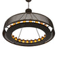 Meyda Lighting Loxley 60" 24-Light Timeless Bronze Golpe Chandelier With Amber Frosted Shade Glass