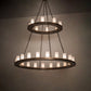Meyda Lighting Loxley 60" 28-Light 2-Tier Antique Copper Chandelier With Ivory Statuario Idalight Shade