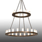 Meyda Lighting Loxley 60" 28-Light 2-Tier Antique Copper Chandelier With Ivory Statuario Idalight Shade