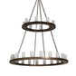 Meyda Lighting Loxley 60" 28-Light 2-Tier Antique Copper Chandelier With Ivory Statuario Idalight Shade