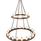 Meyda Lighting Loxley 60" 28-Light 2-Tier Antique Copper Chandelier With Ivory Statuario Idalight Shade