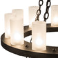 Meyda Lighting Loxley 60" 28-Light 2-Tier Oil Rubbed Bronze Chandelier With Frosted Clear Cylindres Shade Glass