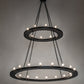 Meyda Lighting Loxley 60" 28-Light 2-Tier Textured Black Chandelier