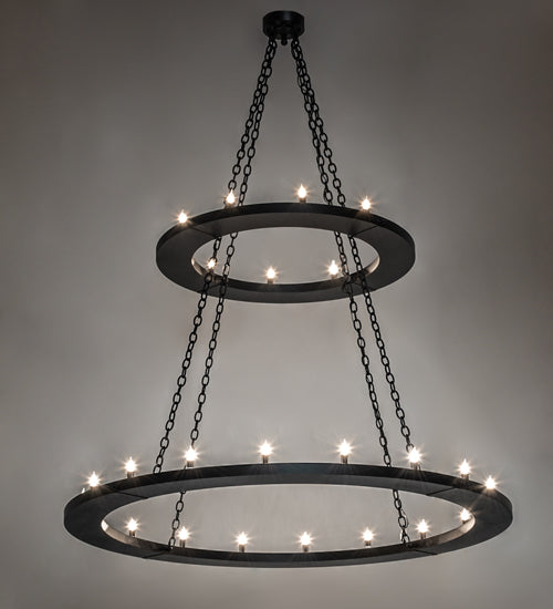 Meyda Lighting Loxley 60" 28-Light 2-Tier Textured Black Chandelier