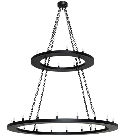 Meyda Lighting Loxley 60" 28-Light 2-Tier Textured Black Chandelier