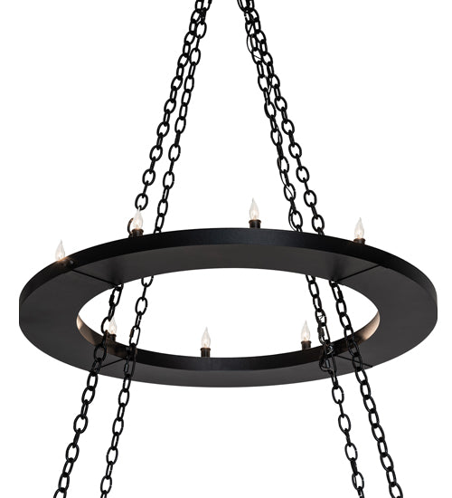 Meyda Lighting Loxley 60" 28-Light 2-Tier Textured Black Chandelier
