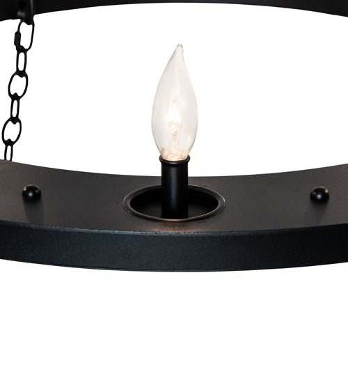 Meyda Lighting Loxley 60" 28-Light 2-Tier Textured Black Chandelier