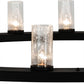 Meyda Lighting Loxley 60" 28-Light 2-Tier Textured Black Chandelier With Clear Seeded Shade Glass
