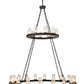 Meyda Lighting Loxley 60" 28-Light 2-Tier Textured Black Chandelier With Clear Seeded Shade Glass