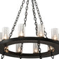 Meyda Lighting Loxley 60" 28-Light 2-Tier Textured Black Chandelier With Clear Seeded Shade Glass