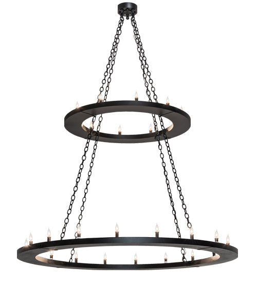 Meyda Lighting Loxley 60" 28-Light 2-Tier Textured Black Chandelier